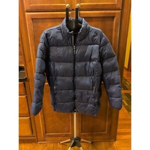 St John's Bay Down Puffer Jacket Coat Womens 2XL‎ Navy Blue Full Zip Packable